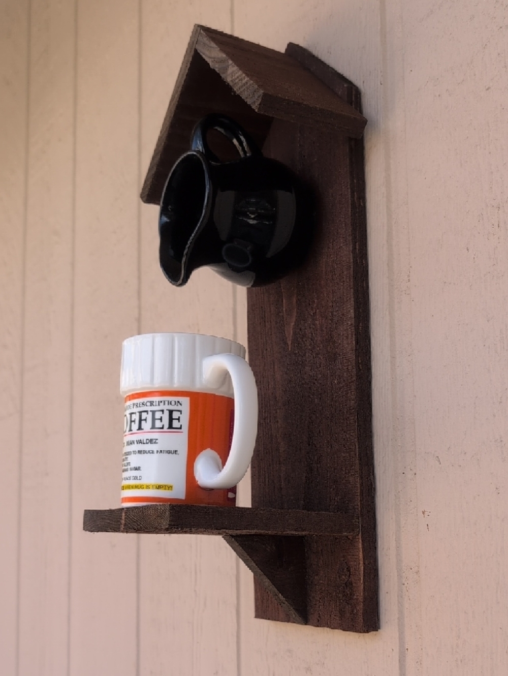 Rustic Wooden Handmade Bird Feeder Take Your Meds - Picture 4 of 16